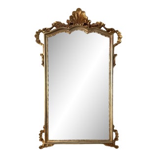 Vintage Regency Rococo Style Gilt Beveled Mirror For Sale