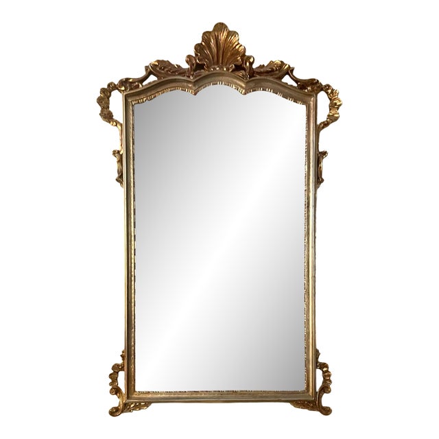 Vintage Regency Rococo Style Gilt Beveled Mirror For Sale