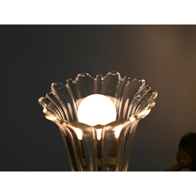 Gold Murano Glass and Brass Flower Sconces from Barovier, Italy, 1950s, Set of 2 For Sale - Image 8 of 18