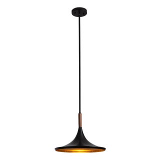 Lodi Pendant Light 10"d Small - Matte Black, Walnut For Sale
