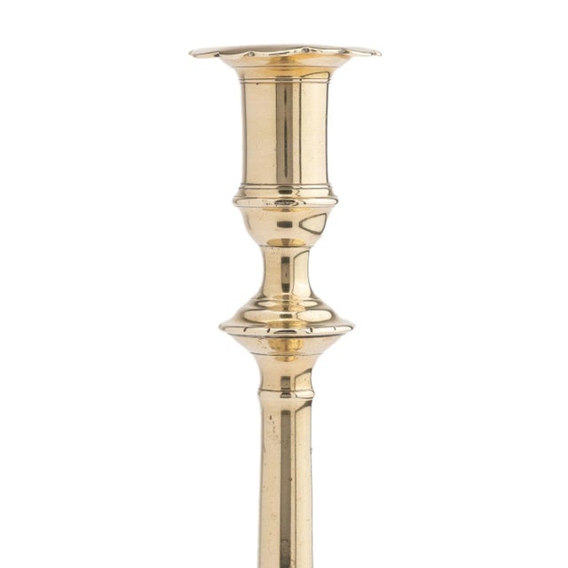 Traditional English Georgian Cast Brass Candlestick, C. 1770 For Sale - Image 3 of 7