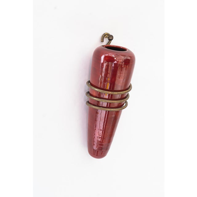Mid-Century Modern Wall Ceramic Vase with Mount, 1950s For Sale - Image 3 of 8