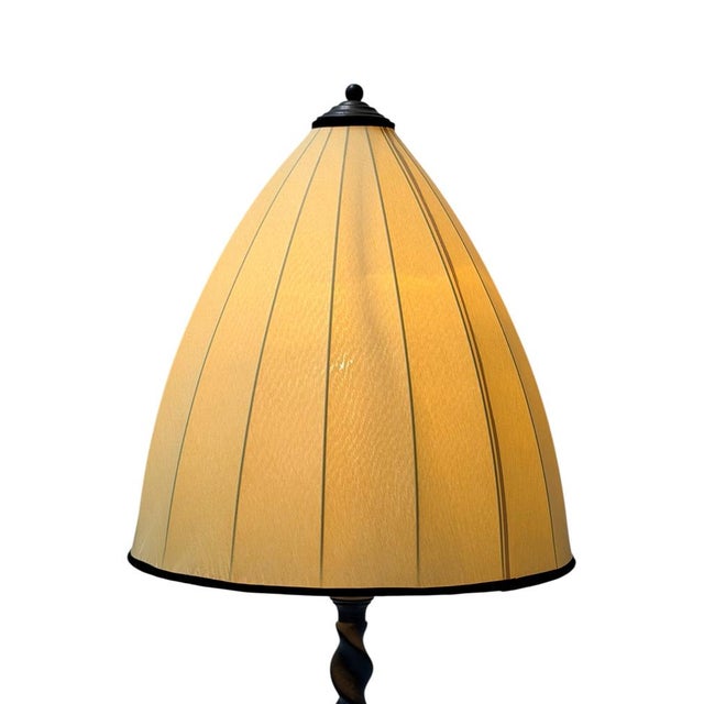 Magnificent and rare Art Deco Amsterdamse School Batik floor lamp. Design by Hans Steinpatz Hilversum. Striking Dutch...