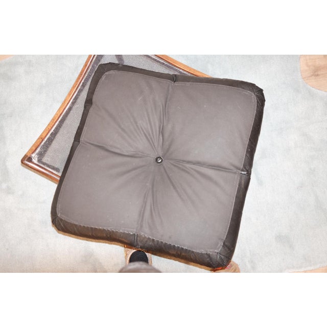 1970s 1960s Danish Modern Attributed to Kristian Vedel "Modus" Leather Ottoman For Sale - Image 5 of 9