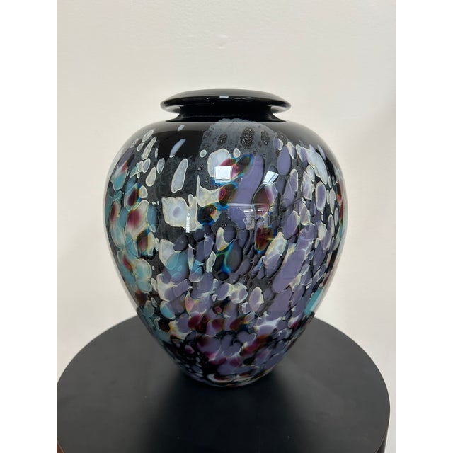 Contemporary Contemporary Signed Charles Correll Art Glass Cabinet Vase For Sale - Image 3 of 14