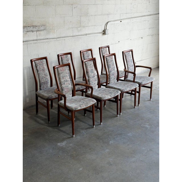 Mid-Century Modern Schou Andersen Rosewood Dining Chairs Set of 8 Wooden Seats Denmark Mid-Century Modern 1960s For Sale - Image 3 of 10