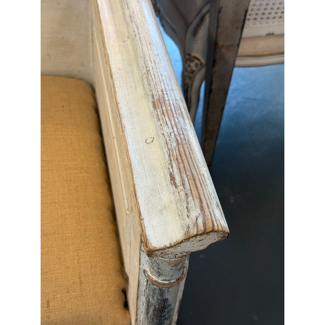 Off-white 19th Century Swedish Neoclassical Painted Bench For Sale - Image 8 of 9