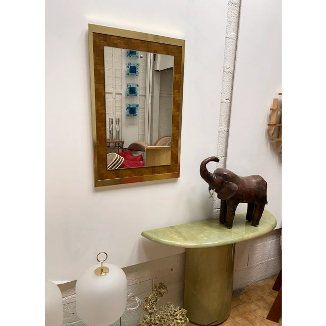 Brass 1970s Dal Vera Bamboo & Brass Mirror For Sale - Image 8 of 10