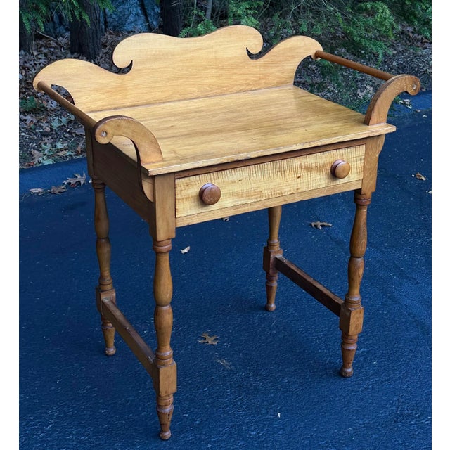 Tiger Maple One Drawer Stand For Sale - Image 9 of 9