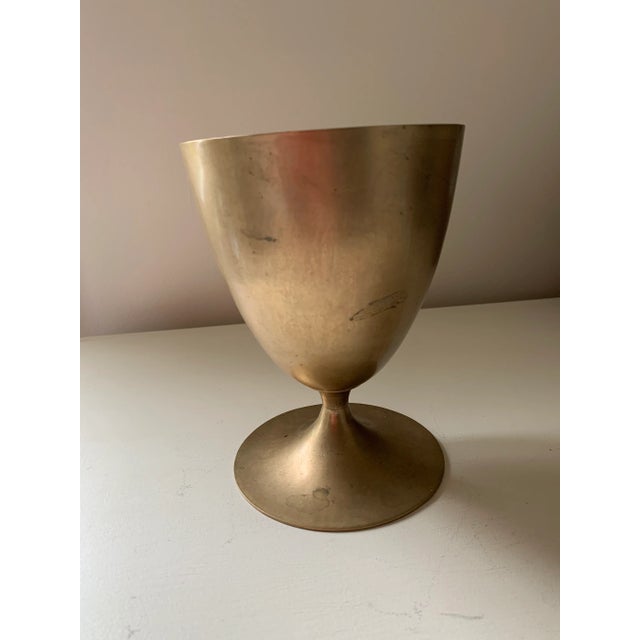 Vintage Brass Chalice . Great piece for the bookshelf. Prep school charm themed decor. Beautifully patina from age.
