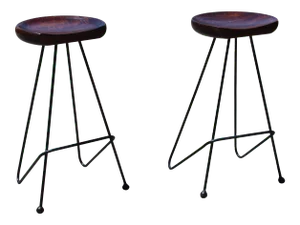 Mid Century Modern Greta Grossman Style Bar Stools- a Pair