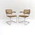 wonderful examples of the 1980 dining chairs Model S64 by Marcel Breuer for Thonet, tubular steel with coffee brown wood...