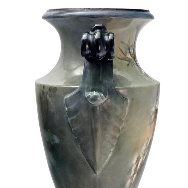 Monumental Jean Pouyat Limoges Hand Painted Scenic Amphora Vase 16.5" For Sale - Image 11 of 16