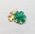 Mid-Century Modern Vintage Signed Napier Goldtone Over Sterling & Green Glass Leaves Brooch For Sale - Image 3 of 6