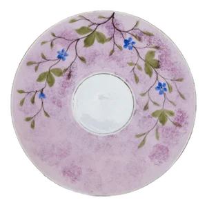 Vintage Lilac and Blue Floral Saucer - Hand-Painted Porcelain Accent Plate