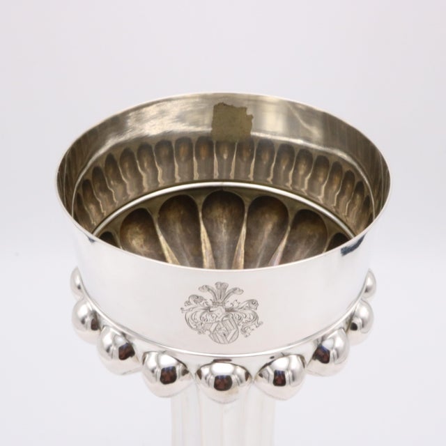 A fine Austrian Art Deco period silver vase by WollenWeber from Austria circa 1930. Marked WollenWeber 800 on the base.