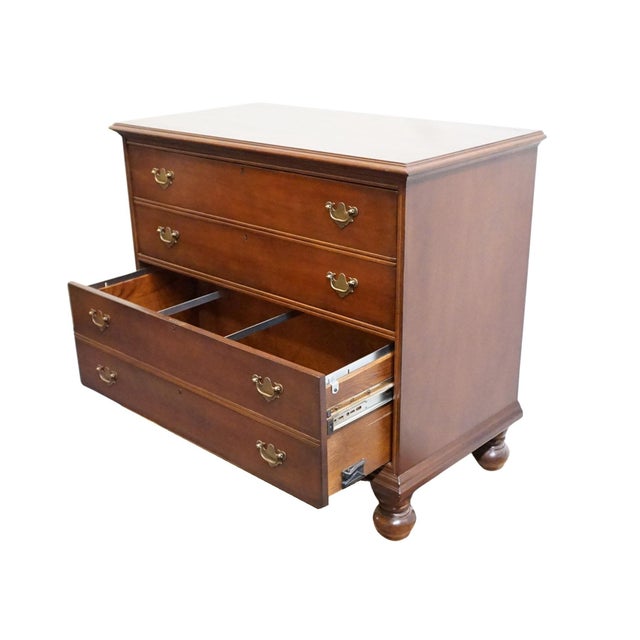 Wood Lexington Furniture Solid Cherry Traditional Style 39" Two Drawer File Cabinet 554-516 For Sale - Image 7 of 14