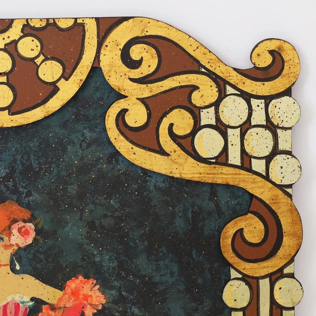 Two Acrylic Paintings on Board of a Cabaret Dancer and Poker Player For Sale - Image 4 of 13