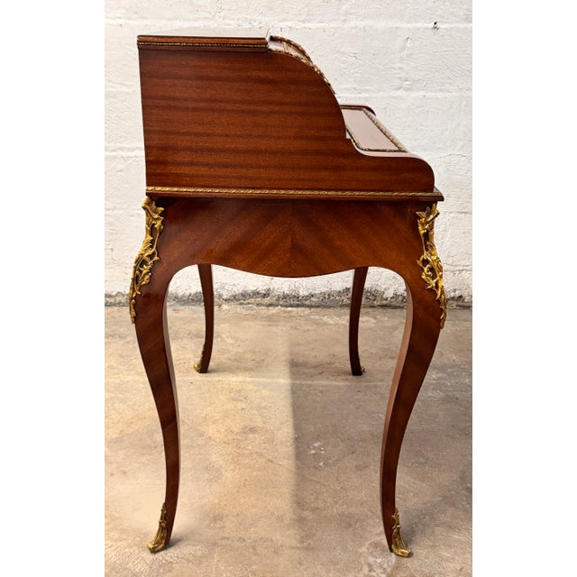 French Late 20th Century French Louis XV Vernis Martin Style Rolltop Desk For Sale - Image 3 of 17