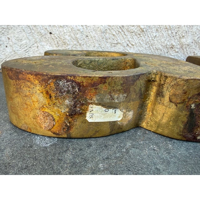 Gold Cutis Jere “A to Z” Bookends Gilt Metal Brutalist Mid Century Modern Read For Sale - Image 8 of 9