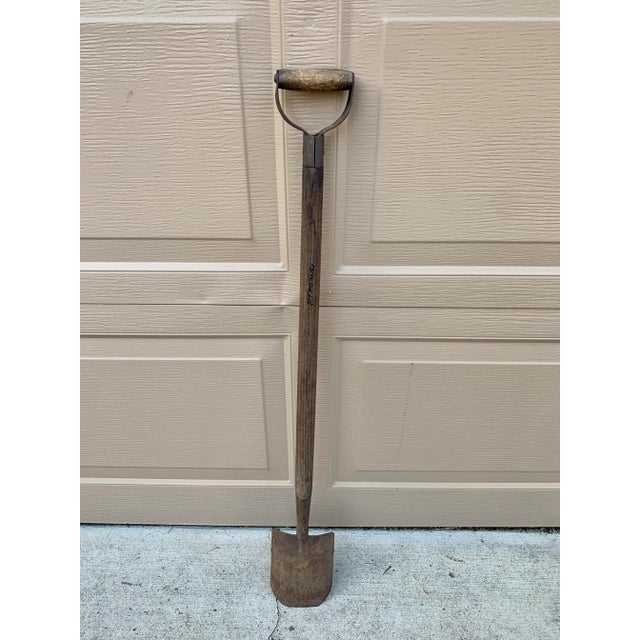 Wood Antique 19th Century Hand Made Iron and Wood Garden Shovel For Sale - Image 7 of 8