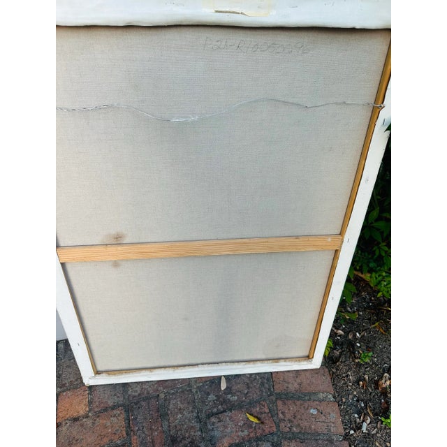 Textile Large Vintage Floral Oil on Canvas For Sale - Image 7 of 11