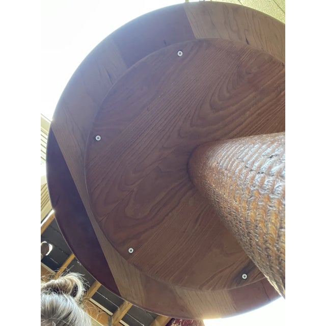 Refinished Pennsylvania Studio Craft Cherry and Carved Ash Cafe Table For Sale - Image 11 of 11