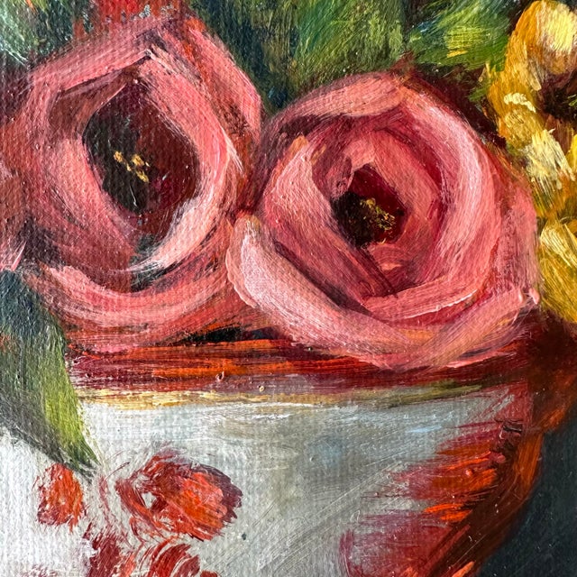 Chinosierie Tureen Painting With Autumn Roses, Sunflowers and Pumpkins, Thankful & Blessed by Artist Kristin Ashman For Sale - Image 9 of 12