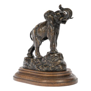 Bronze Sculpture of Elephant by E. Bernard. For Sale