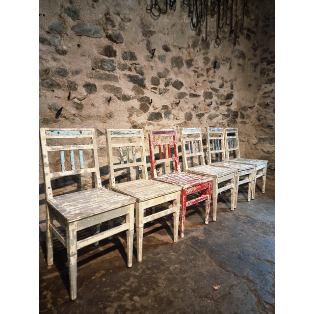 Vintage French Beechwood Chairs, 1950s, Set of 6 For Sale - Image 13 of 17