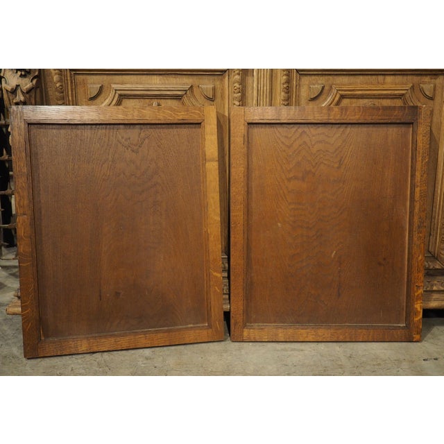 French Country Pair of Antique French Carved Burl Walnut and Oak Hunt Panels, Circa 1870 For Sale - Image 3 of 18