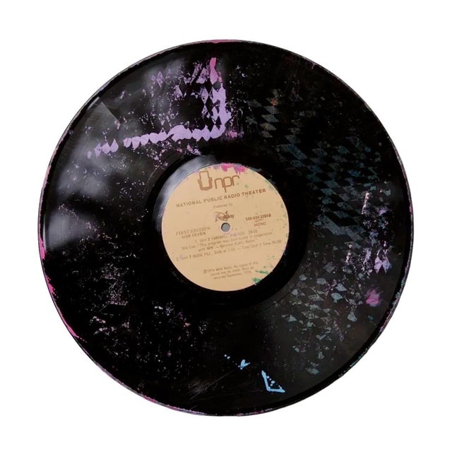 Plastic William Weege, Mixed Media Pop Art Abstract Painting on Vinyl Record LP Wall Sculpture Weege, 1976 For Sale - Image 7 of 9