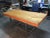 Early 21st Century Mid-Century Modern Live Edge Soilid Slab with Chrome Base Monkey Pod Desk For Sale - Image 5 of 9