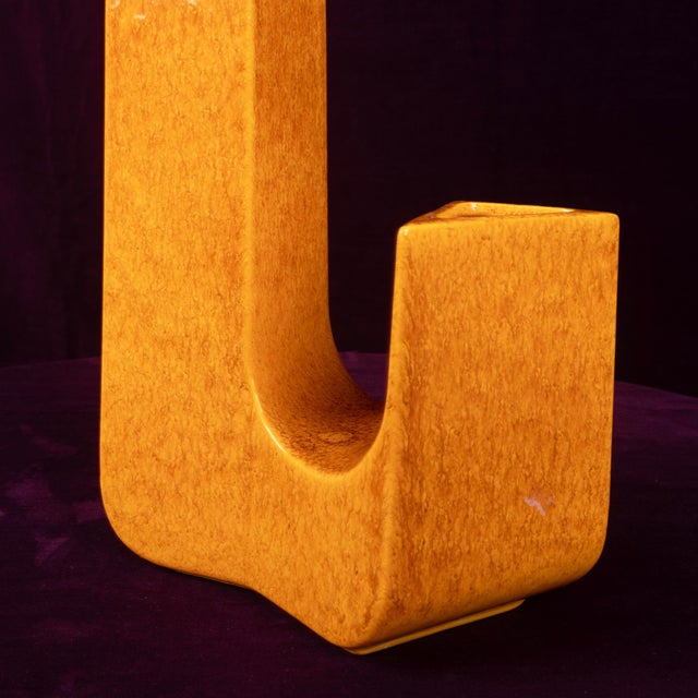 Space Age Sculptural Amber Ceramic Vase, Italy, 1970 For Sale - Image 16 of 18