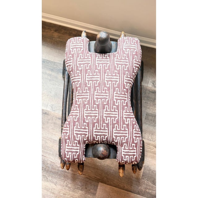 Custom Upholstered Vintage Camel Saddle Stools For Sale - Image 10 of 12