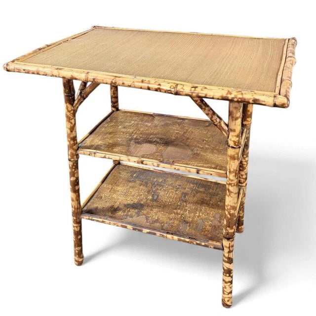 Wood Anglo-Japanese Side Table in Bamboo For Sale - Image 7 of 7