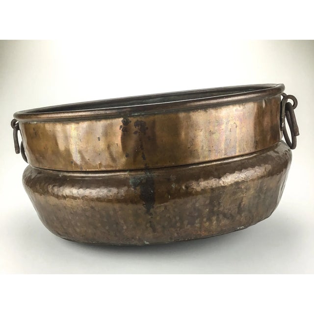 Brass Massive Antique Brass Planter Pot Storage For Sale - Image 8 of 12