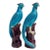 Chinoiserie Early 20th Century Chinese Turquoise Porcelain Perched Phoenix Birds - A Pair For Sale - Image 3 of 10