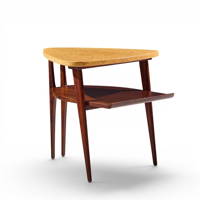 Paul Frankl for Johnson Furniture Mid Century Cork and Mahogany Side End Table For Sale In Chicago - Image 6 of 9