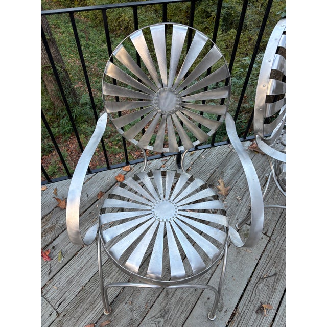 Chrome-Style Custom Chairs Attributed to Francois Carre - Set of 2 For Sale - Image 10 of 11