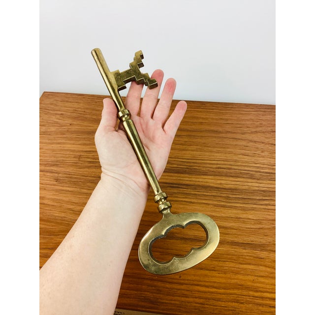 Vintage Huge 12" Brass Skeleton Key made of brass skeleton key shape great as a paperweight! measures appx 12"Long great...
