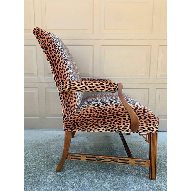 English Chippendale Mahogany Armchair in Leopard Upholstery For Sale - Image 12 of 12