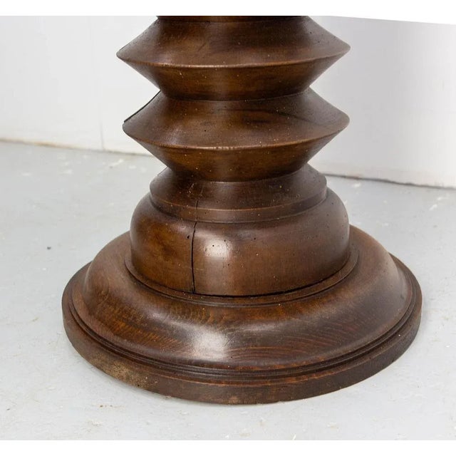 Midcentury Modern French Turned Beech Pedestal, 1940 For Sale - Image 10 of 11
