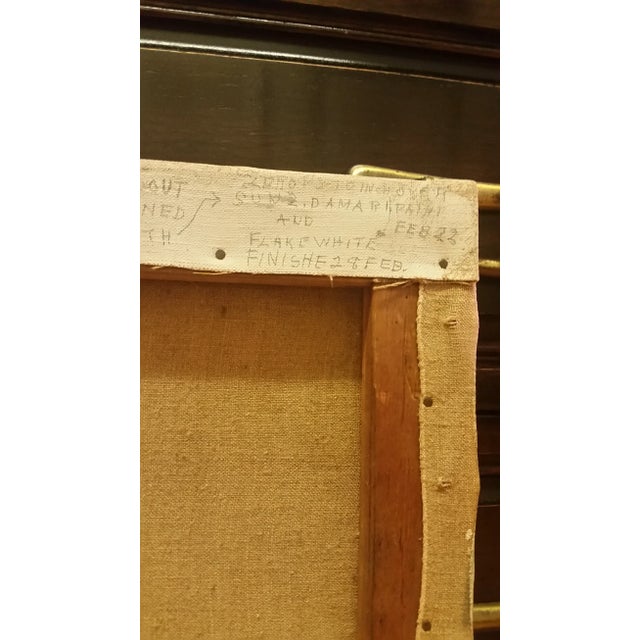 1947 Signed Theo Lucë Abstract Oil Painting, Unframed For Sale - Image 10 of 11