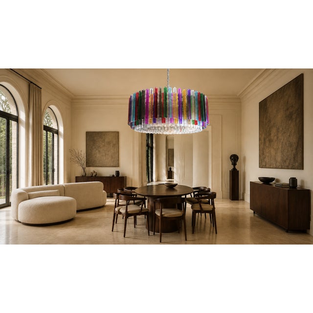Large Italian Pendant Light with 393 Multicolored Prisms from Justfurnituress SRL For Sale - Image 11 of 12