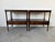 1960’s Vintage Weiman Heirloom Quality Mahogany & Tooled Leather Top Tiered End Tables on Casters – A Pair For Sale - Image 4 of 12
