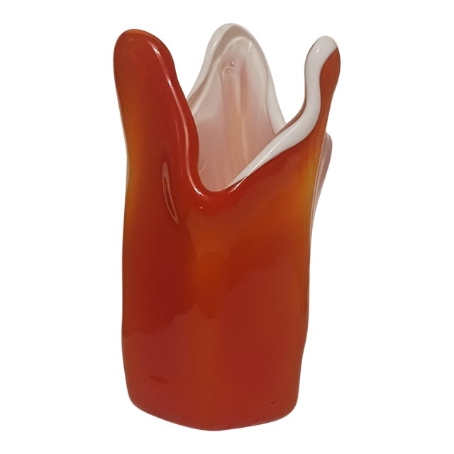Mid 20th Century Japanese Cased Art Glass Handkerchief Vase - Attributed to Kreiss For Sale