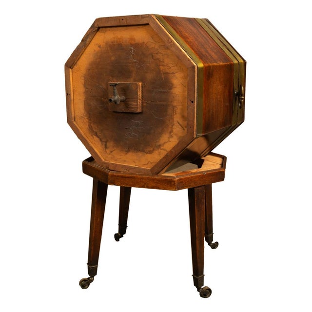 Antique 18th Century Georgian Mahogany & Brass Bound Wine Cooler Cellarette 1780 For Sale - Image 16 of 17