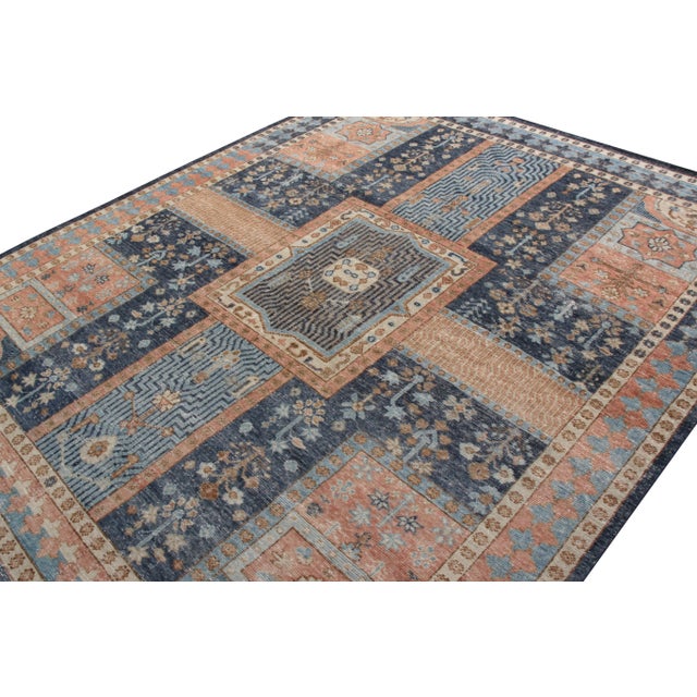 Rug & Kilim Rug & Kilim’s Boulevard Rug in Blue and Rust , 5x8 For Sale - Image 4 of 6
