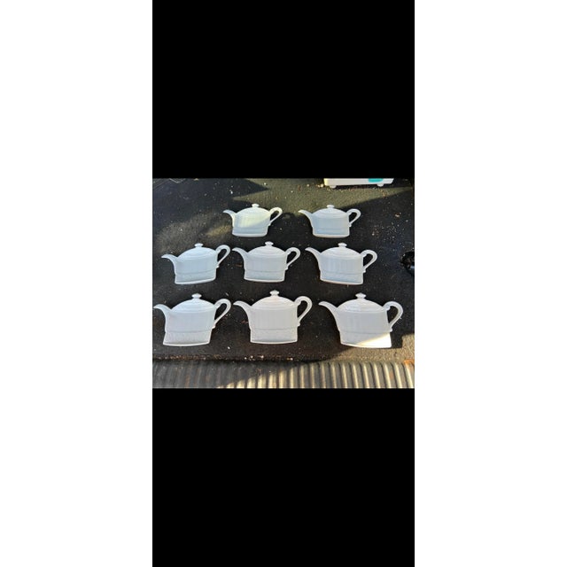 Beautiful collection of white ceramic mikasa mini trays and tea holders. Perfect for your next gathering or entertaining...